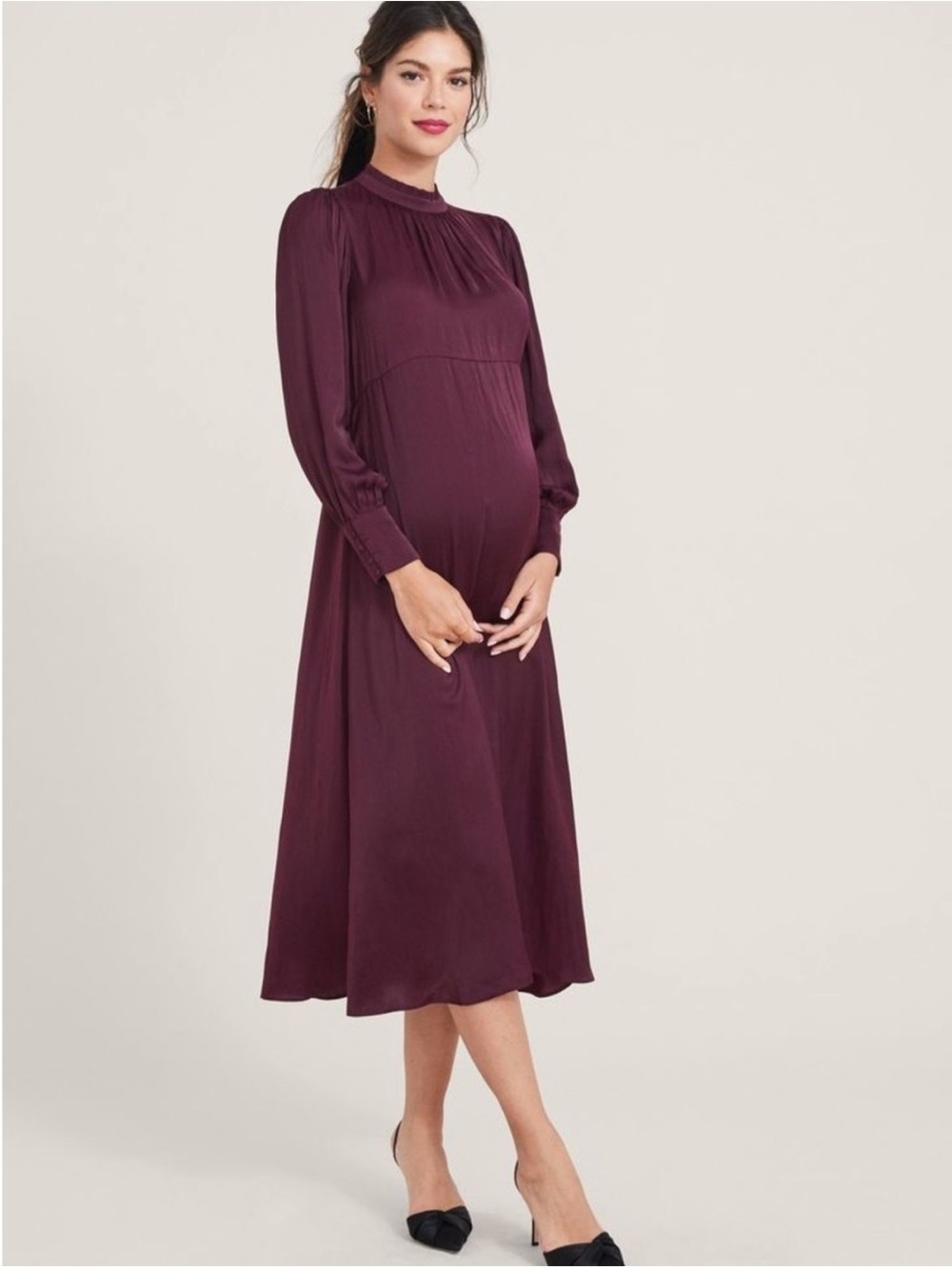 HATCH The Robin Dress Burgundy Red Maternity Dress Size 2